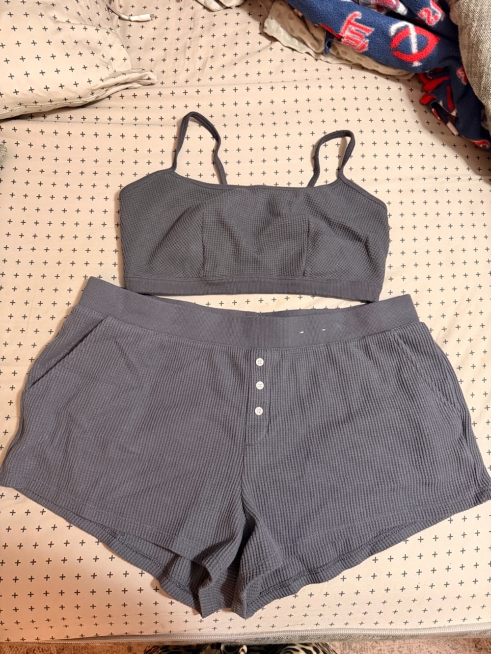 Auden Charcoal Ribbed Tank & Shorts Set